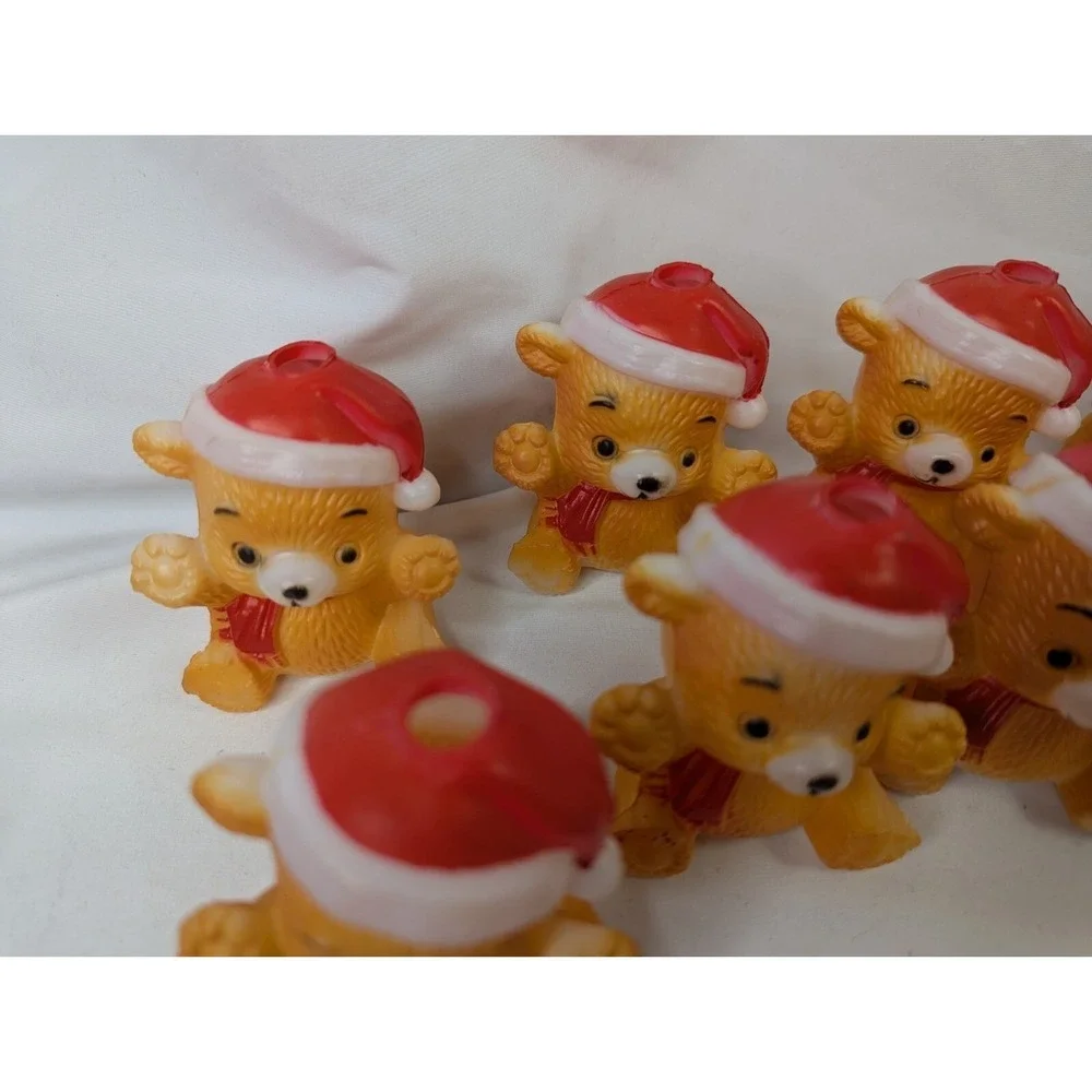 Christmas Teddy Bear String Light Covers Plastic Lot of‎ 10